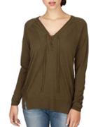 Lucky Brand Long-sleeve Lace-up Top