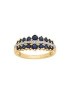 Lord & Taylor Diamond, Sapphire And 14k Yellow Gold Ring