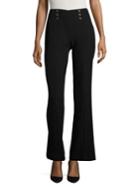 Calvin Klein Solid Flared Pleated Pants