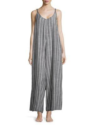 Elan Striped V-neck Jumpsuit