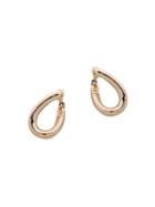 Anne Klein 2-pair Goldtone Drop Hoop Clip-on Earrings