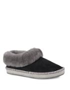 Ugg Wrin Leisure Fur-trimmed Leather Slippers
