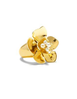 Vince Camuto Amazonian Pearl Flower Statement Ring