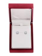 Lord & Taylor 14k White Gold & Diamond Basket Stud Earrings, 3 Tcw