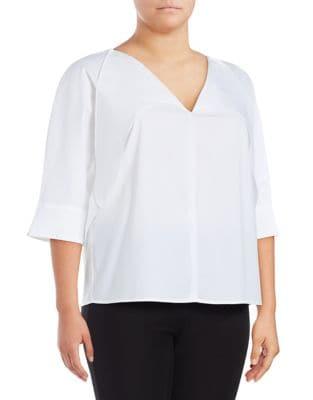 Lord & Taylor Plus Tie-accented Blouse