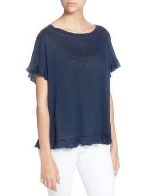 Catherine Catherine Malandrino Bobby Dolman-sleeve Linen Top