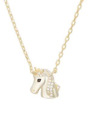 Lord & Taylor Crystal Unicorn Pendant Chain Necklace