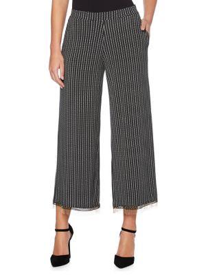 Rafaella Cropped Wide-leg Dot And Dash Pants