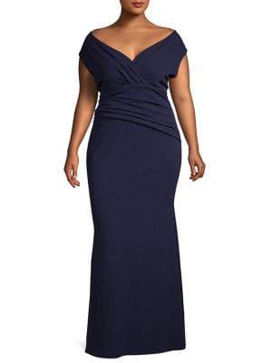 Quiz Plus Pleated Mermaid Gown