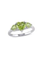 Sonatina Sterling Silver, Peridot & Diamond Ring