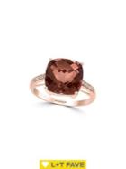 Effy June Smoky Quartz & Diamond 14k Rose Gold Ring