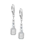 Nadri Rhodium-plated Cubic Zirconia And Opal Embellished Drop Earrings