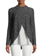 Design Lab Lord & Taylor Mixed Media Cross-front Top