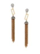 Design Lab Crystal Chained Drop Earrings