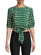 Plenty By Tracy Reese Checkered Wrap Blouse