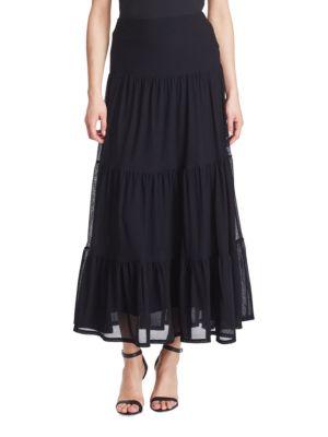 Lauren Ralph Lauren Tiered Mesh Maxi Skirt