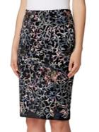 Tahari Arthur S. Levine Sequin Velvet Pencil Skirt
