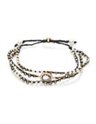 Tai Pyrite And Mother-of-pearl Beaded Wrap Bracelet