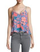 Highline Collective Floral Crepe Peplum Camisole