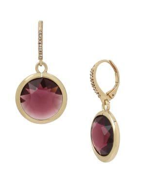 Miriam Haskell Basic Ears Crystal And Amethyst Drop Earrings