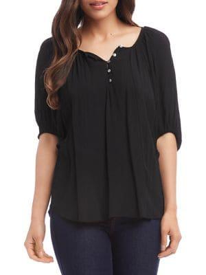 Karen Kane Button Peasant Top