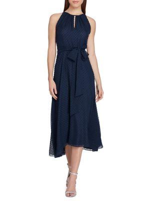 Tahari Arthur S. Levine Swiss Dot Midi Dress