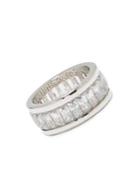 Vince Camuto Silvertone And Cubic Zirconia Baguette Channel Set Ring