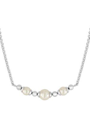 Majorica 6mm-8mm White Round Pearl Beaded Necklace