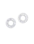 Lord & Taylor Cubic Zirconia And Sterling Silver Open Circle Stud Earrings
