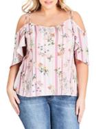 City Chic Plus Plus Relaxed-fit Lady Striped Top