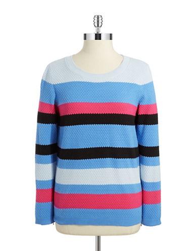 Jones New York Petites Petite Striped Knit Sweater