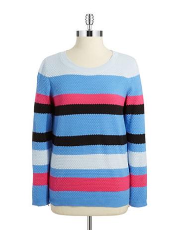 Jones New York Petites Petite Striped Knit Sweater