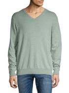 Black Brown V-neck Pullover Sweater