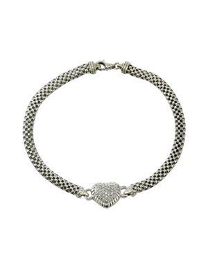 Lord & Taylor Sterling Silver Heart-shaped Bracelet