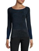Ellen Tracy Colorblock Ribbed Sweater