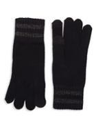 Lord & Taylor Heathered Stripe-cuff Gloves