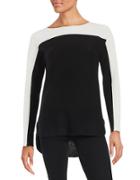 Lord & Taylor Colorblocked Cashmere Sweater