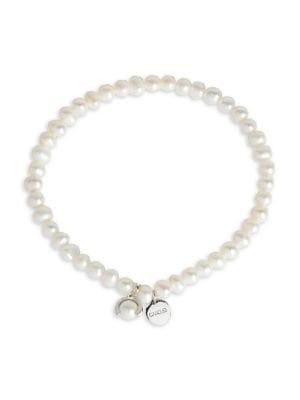 Carolee Iconic C 4mm Freshwater Pearl Stretch Charm Bracelet