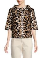 Trina Turk Kailee Leopard-print Faux-fur Top