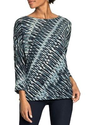 Nic+zoe Printed Quarter-sleeve Top