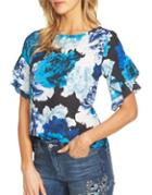 Cece Tiered Ruffle Bouquet Blouse