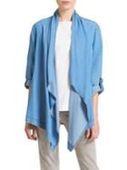 Dkny Chambray Tab-sleeve Drape Jacket