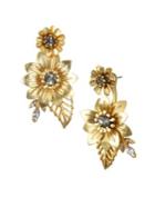Badgley Mischka Crystal Double Floral Earrings