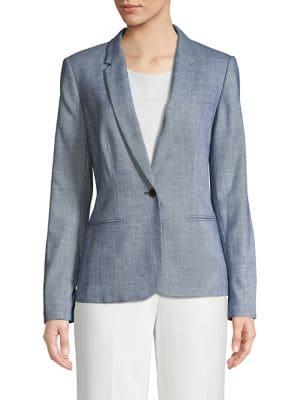 Calvin Klein Woven Single Button Blazer