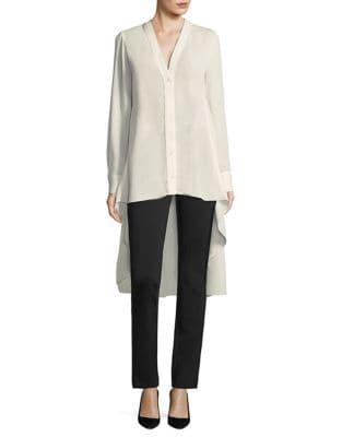 Donna Karan Silk-blend Hi-lo Button-down Shirt