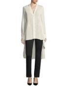 Donna Karan Silk-blend Hi-lo Button-down Shirt