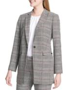 Calvin Klein Plaid Button Suit Jacket