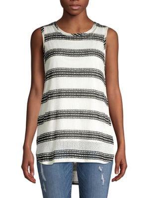 Jones New York Striped Pleat-back Tank