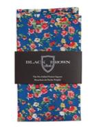 Black Brown Corsica Flora Pre-folded Pocket Square