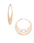 Swarovski Georgette Crystal & 18k Rose Gold-plated Hoop Earrings- 2.12in